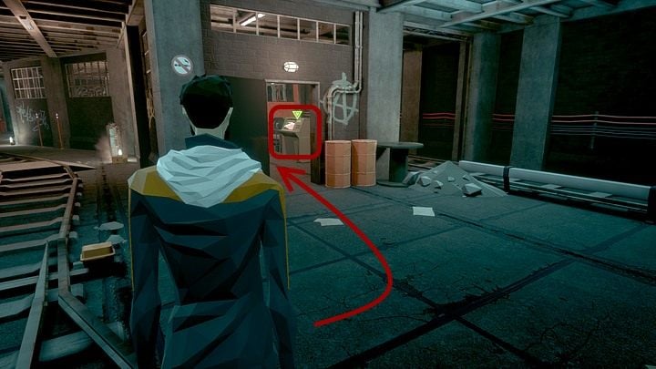 Stoi w nim kolejny wagon, zanim jednak wykorzystasz go do rozwalenia bramy, podejdź do konsoli z przełącznikami zmieniającymi bieg torów i ustaw je tak (wystarczy raz użyć przełącznika) - by stojący na bocznym torze wagonik mógł z niego zjechać - Piątek, 17 stycznia 2048, Berlin, tunele metra | State of Mind - State of Mind - poradnik do gry