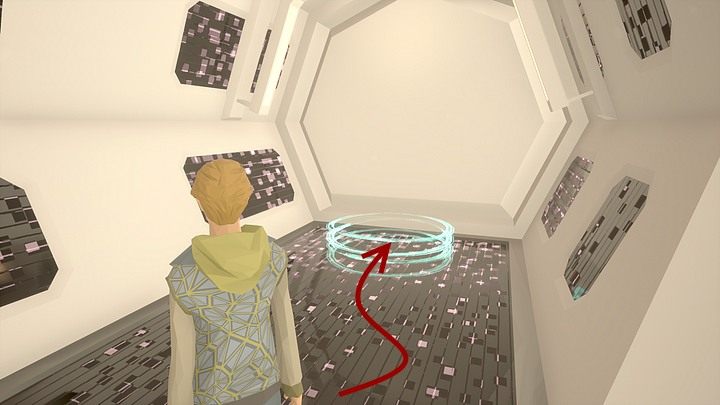 Tym samym otworzysz Johnowi przejście, przed którym ten stoi - idź zatem jako on przed siebie i skręć w prawo, gdzie skorzystaj z kolejnego seledynowego kręgu, by przywołać Richarda - Sobota, City5 Central, Kopuła | State of Mind - State of Mind - poradnik do gry