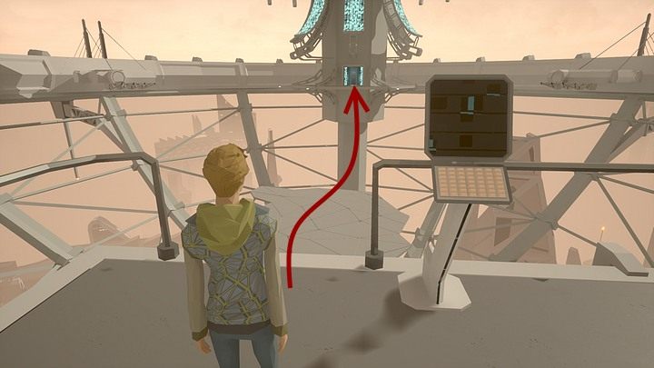 Skręć w lewo i maszeruj przed siebie - za terminalem po prawej zacznie tworzyć się ścieżka, na którą wejdź i wędruj nią, aż dotrzesz do otwartych drzwi naprzeciwko - Sobota, City5 Central, Kopuła | State of Mind - State of Mind - poradnik do gry