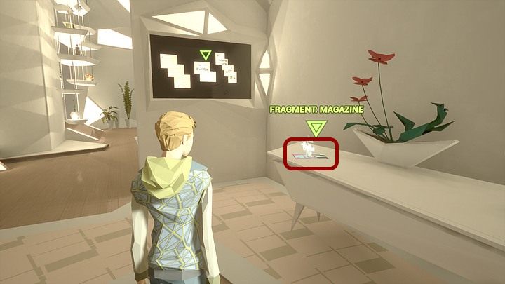 Wreszcie zainteresuj się leżącym na blacie (naprzeciwko tablicy holograficznej) fragmentem danych, które Richard wysłał chłopcu - to czasopismo z Richardem na okładce - Sobota, City5 Central, apartament Adama Newmana | State of Mind - State of Mind - poradnik do gry