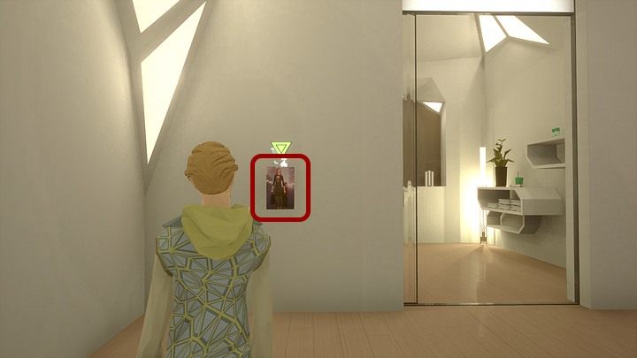 Wychodząc, rzuć okiem na ścianę w przedpokoju (naprzeciwko wyjścia) i zdejmij z niej kolejny fragment danych - fotografię przedstawiającą Tracy i Jamesa - Sobota, City5 Central, apartament Adama Newmana | State of Mind - State of Mind - poradnik do gry