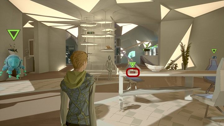 Przejdź do salonu - tu na stole leży kolejny fragment danych - pudełeczko z pierścionkiem zaręczynowym Tracy - Sobota, City5 Central, apartament Adama Newmana | State of Mind - State of Mind - poradnik do gry