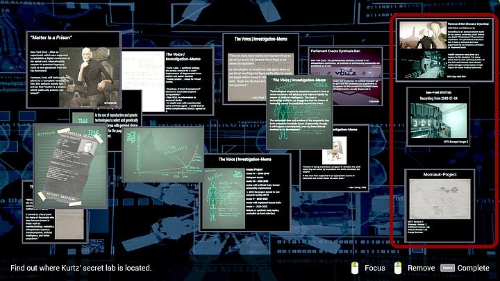 Poszukiwane dokumenty to artykuł o Valerie (pojawia się w nim nazwa Montauk), opatrzony tym samym zdjęciem jej i Kurtza, co oglądane przed chwilą, oraz nagranie z modułu pamięci Simona i plan dotyczący Projektu Montauk - Środa, Berlin, apartament Richarda Nolana w West Plaza | State of Mind - State of Mind - poradnik do gry