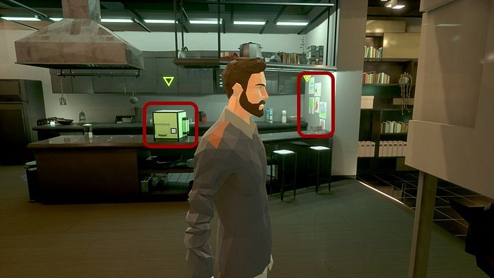 Z salonu przejdź do kuchni, gdzie sprawdź urządzenie komponujące posiłki - okaże się, że brakuje paru składników - Sobota, 11 stycznia 2048 roku, Berlin, West Plaza, apartament Richarda Nolana - State of Mind - poradnik do gry