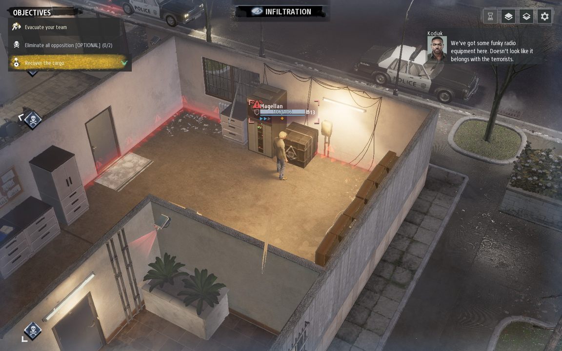 Ludzi, których musisz wyeliminować (najlepiej mechaniką wyłomu z tłumikami) są na parterze (pierwszy screen poniżej) oraz na pierwszym piętrze (drugi screen poniżej) - Rozdział V | Opis przejścia kampanii KGB w Phantom Doctrine - Phantom Doctrine - poradnik do gry