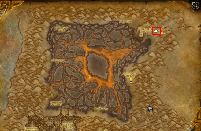 Lokalizację NPC Zidormi w Silithus wskazuje powyższa mapa. - Jak dostać się do Silithus i A Dying World quest w WOW Battle for Azeroth - World of Warcraft Battle for Azeroth - poradnik do gry