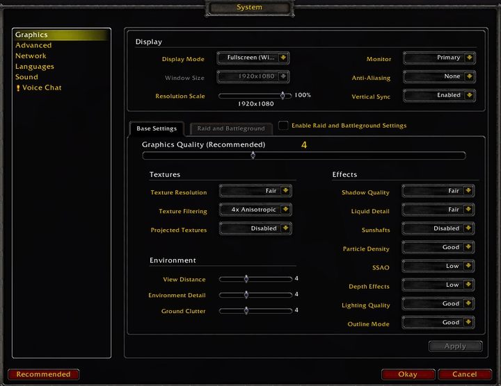 Poniżej znajdziecie opis każdej funkcji, którą znajdziecie w zakładce z grafiką - Wymagania sprzętowe WOW Battle for Azeroth - World of Warcraft Battle for Azeroth - poradnik do gry