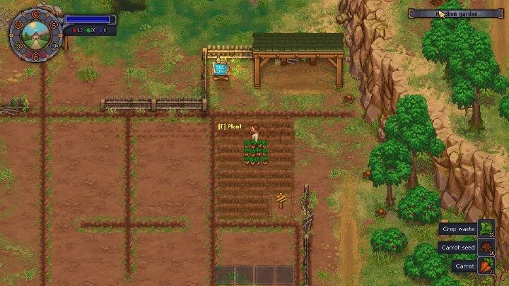 Gdy dorobisz się pozwolenia na farmę pobiegnij do farmera i kup nasiona marchwi - Porady na start w grze Graveyard Keeper - Graveyard Keeper - poradnik do gry
