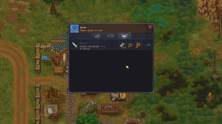 Aby stworzyć nowe bronie oraz części musisz posiadać kowadło (anvil I bądź anvil II) - Naprawy i ulepszenia sprzęty w grze Graveyard Keeper - Graveyard Keeper - poradnik do gry