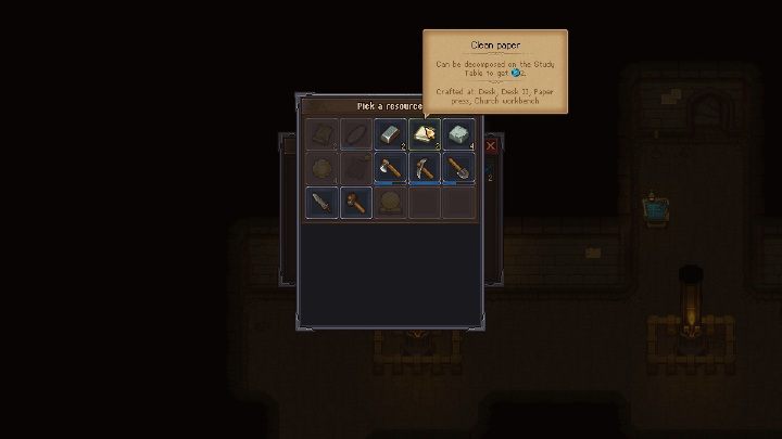 Kartkę ułóż na stole i przerób na punkty nauki - Blue, red, green i science points w Graveyard Keeper - Graveyard Keeper - poradnik do gry