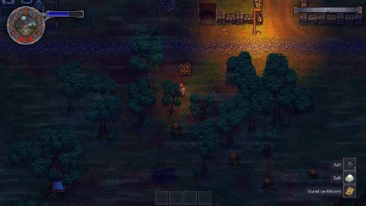 Za każde spalone zwłoki dostaniesz 1 salt, 5 ash i 1 burial certificate - Jak wygląda praca grabarza w grze Graveyard Keeper? - Graveyard Keeper - poradnik do gry