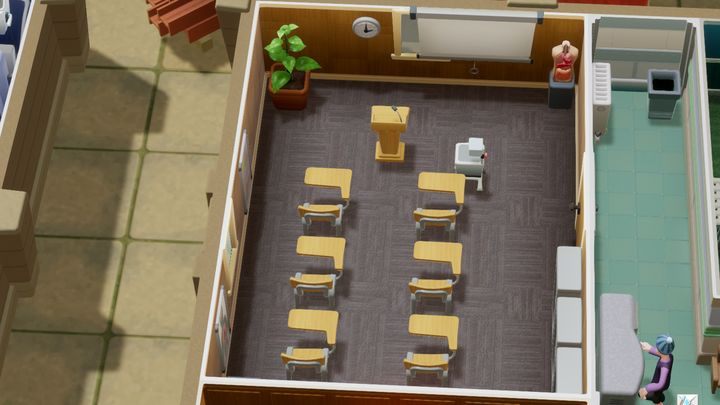To pomieszczenie, w którym odbywają się szkolenia twoich pracowników - Gabinety i pomieszczenia w Two Point Hospital - Two Point Hospital - poradnik do gry