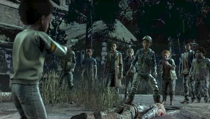 Nie masz możliwości zapobiegnięcia tej sytuacji (nie przekonasz AJa żeby nie strzelał, nie spowodujesz, że nie będzie posiadał amunicji, nie zbierzesz mu broni) - Zakończenia epizodu 1 The Walking Dead The Final Season - The Walking Dead The Final Season - poradnik do gry