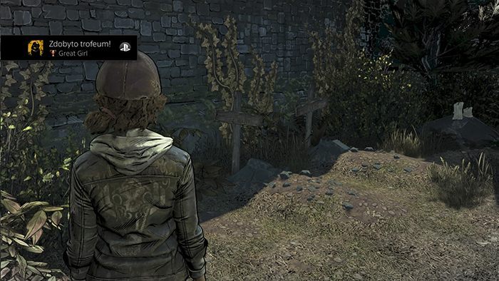Jesteście teraz na dziedzińcu szkolnym, wejdźcie od razu w interakcję z grobami Marlona, Brody i Ms - Trofea i osiągnięcia Epizodu 2 The Walking Dead Ostatni Sezon - The Walking Dead The Final Season - poradnik do gry