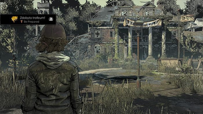 Przy sprawdzaniu defensywy możecie porozmawiać z Louisem, wręczy wam on łuk Marlona - Trofea i osiągnięcia Epizodu 2 The Walking Dead Ostatni Sezon - The Walking Dead The Final Season - poradnik do gry