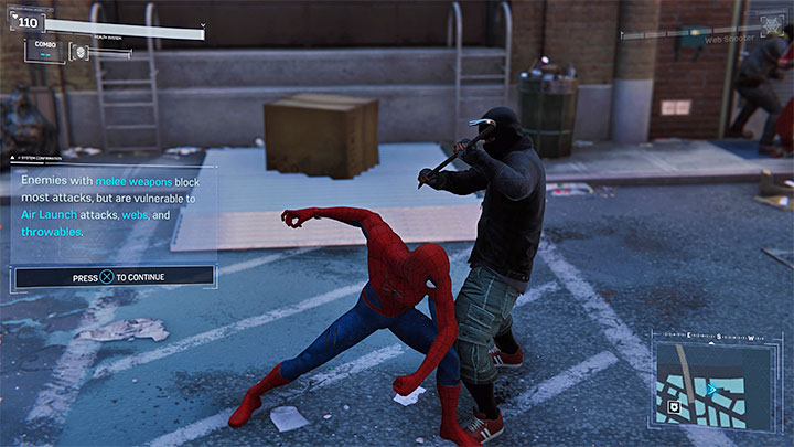 Możecie zeskanować okolicę (R3 - wciśnięcie prawej gałki na padzie) - Marvels Spider-Man: Utrzymywanie pokoju (Keeping the Peace) - solucja, opis przejścia - Marvels Spider-Man - poradnik do gry