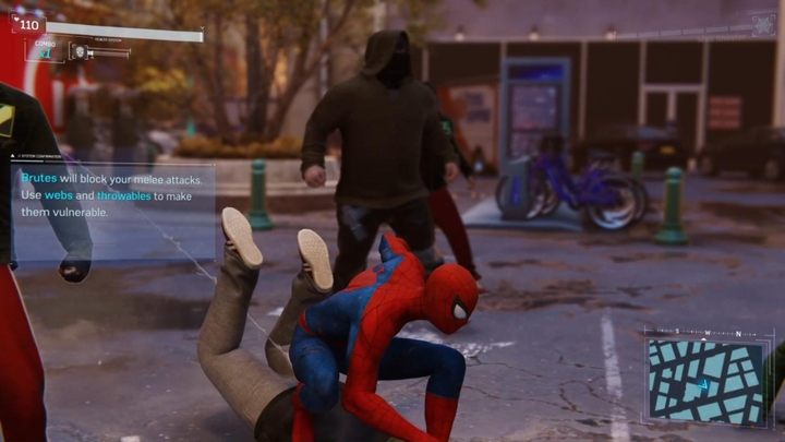 Po skończonej walce udajcie się do kolejnego trójkąta, a natkniecie się na kolejną próbę popełnienia przestępstwa - Marvels Spider-Man: Utrzymywanie pokoju (Keeping the Peace) - solucja, opis przejścia - Marvels Spider-Man - poradnik do gry