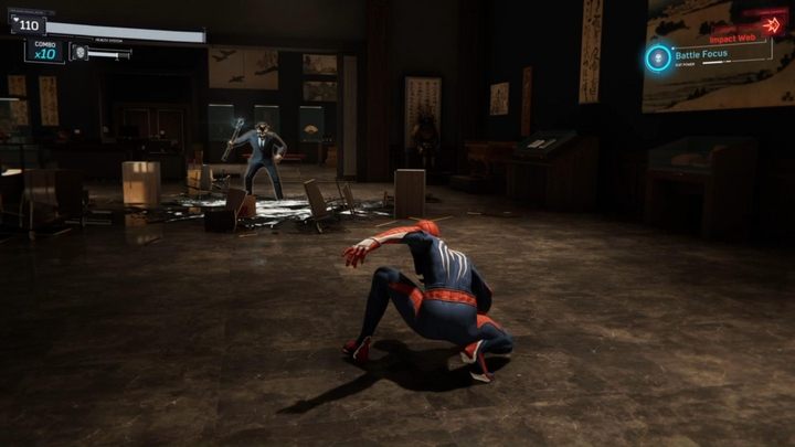 Natkniecie się na nowy typ wrogów - Demonów (Demons), którzy dzierżą broń powodującą eksplozję - Marvels Spider-Man: Nie dotykać eksponatów (Dont Touch the Art) - solucja, opis przejścia - Marvels Spider-Man - poradnik do gry