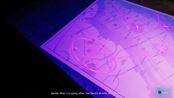 Wróćcie do mapy, a odsłonicie ukryte plany przestępców - Marvels Spider-Man: Podążanie za śladem (Picking up the Trail) - solucja, opis przejścia - Marvels Spider-Man - poradnik do gry