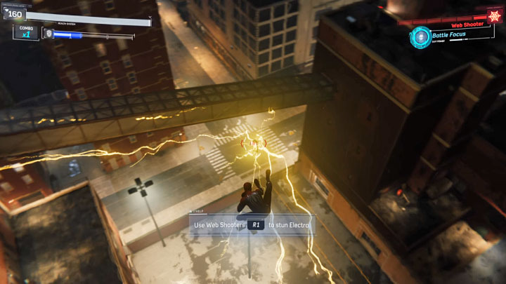 Zostaniecie pochwycony przez Vulturea i zaczniecie walkę z bossem Electro - Marvels Spider-Man: Podążanie za śladem (Picking up the Trail) - solucja, opis przejścia - Marvels Spider-Man - poradnik do gry