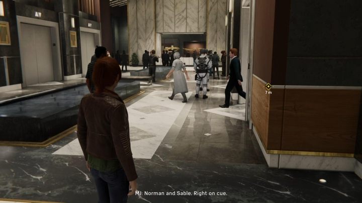 Przejdźcie drzwiami do sali z innymi ludźmi - Marvels Spider-Man: Wstąp w me progi... (Step Into My Parlour...) - solucja, opis przejścia - Marvels Spider-Man - poradnik do gry