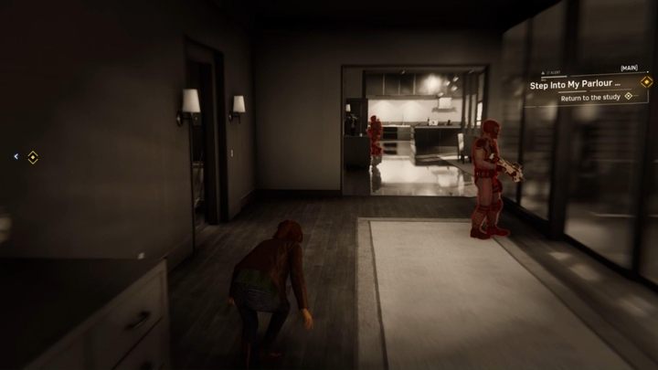 Poczekajcie chwilę i ogłuszcie pierwszego strażnika na swojej drodze - Marvels Spider-Man: Wstąp w me progi... (Step Into My Parlour...) - solucja, opis przejścia - Marvels Spider-Man - poradnik do gry