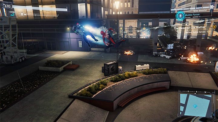 Po długiej walce, zjawią się kolejni wrogowie - tym razem czas na konfrontację z najemnikami Sable korzystającymi z jet-packów - Marvels Spider-Man: Sedno sprawy (The Heart of the Matter) - solucja, opis przejścia - Marvels Spider-Man - poradnik do gry