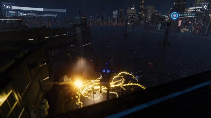 Po pojawieniu się Electro biegnijcie po ścianie do góry - Marvels Spider-Man: Vulture i Electro - bossowie, jak pokonać? - Marvels Spider-Man - poradnik do gry