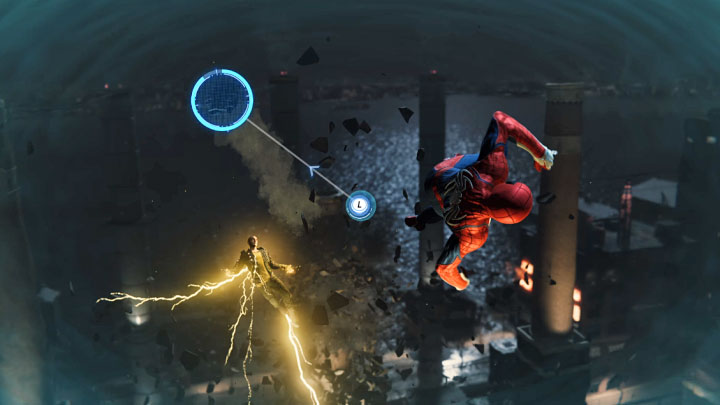 W końcowej części starcia czeka Was sekwencja QTE z naciskania odpowiednich przycisków - Marvels Spider-Man: Vulture i Electro - bossowie, jak pokonać? - Marvels Spider-Man - poradnik do gry