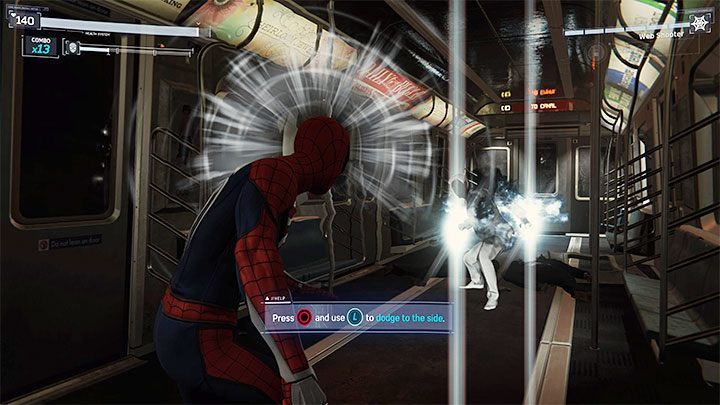 Nie zbliżajcie się do wroga - uskakujcie przed atakami na boki, odbijając się od ścian - Marvels Spider-Man: Mister Negative - boss, jak pokonać? - Marvels Spider-Man - poradnik do gry