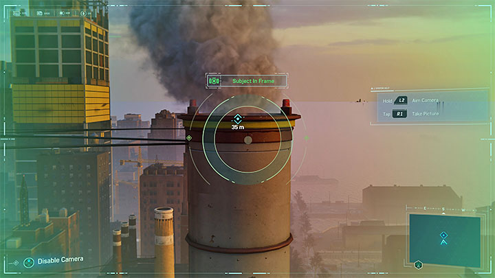 Kolejnym celem jest sfotografowanie trzech obiektów generujących zanieczyszczenie: dwóm samochodom (najłatwiej jest je fotografować na skrzyżowaniach lub zastawiając im drogę) i wielkiemu kominowi - Marvels Spider-Man: Projekt Harryego (Harrys Passion Project) - solucja, opis przejścia - Marvels Spider-Man - poradnik do gry