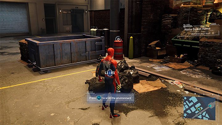 Dotrzyjcie do wskazanego miejsca, a zauważycie, że kierowca ciężarówki ma kłopoty - Marvels Spider-Man: Nie ma to jak w domu (Home Sweet Home) - solucja, opis przejścia - Marvels Spider-Man - poradnik do gry