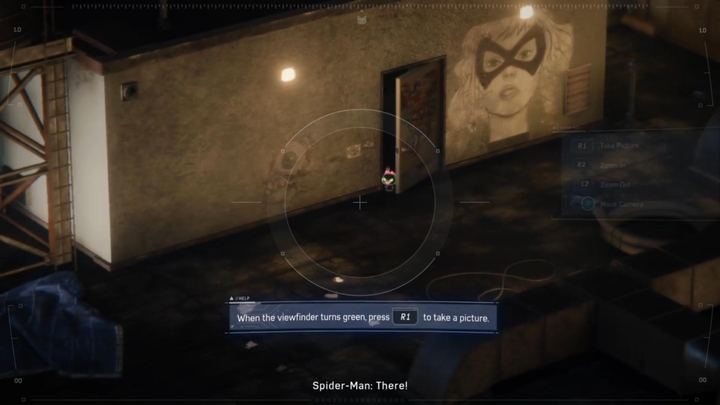 Figurka czarnego kota jest na niższym dachu po lewej stronie - Marvels Spider-Man: Zagadka (Stakeout); Na sofce (Couch Surfing) - solucja, opis przejścia - Marvels Spider-Man - poradnik do gry