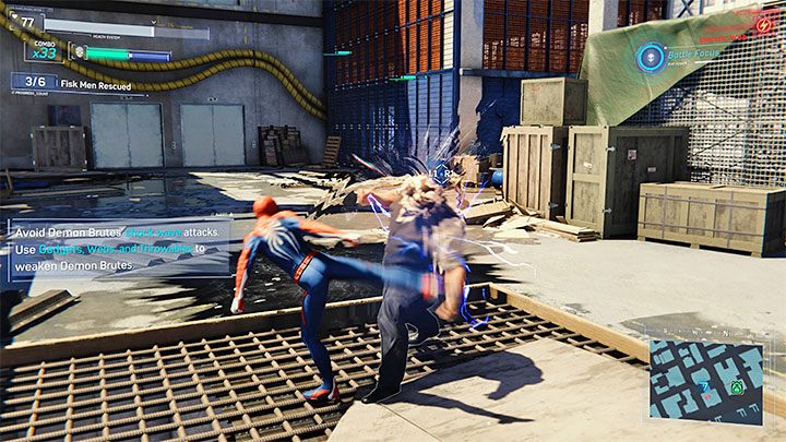 W pewnym momencie zjawi się również brutal demonów (Demon Brute) - ten wróg jest niebywale silny - Marvels Spider-Man: Kropla, która przelała czarę (Straw, Meet Camel) - solucja, opis przejścia - Marvels Spider-Man - poradnik do gry