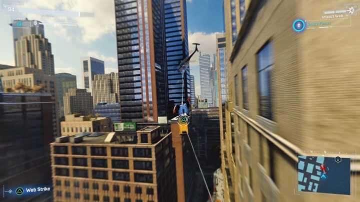 Wasze dążenie to zbliżenie się do helikoptera, by złapać się ładunku - Marvels Spider-Man: Kropla, która przelała czarę (Straw, Meet Camel) - solucja, opis przejścia - Marvels Spider-Man - poradnik do gry