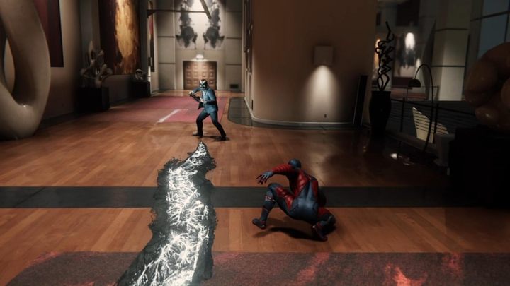 Zjawi się nowy typ przeciwnika - demon z mieczem (Demon Swordsman) - Marvels Spider-Man: Z deszczu pod rynnę... (Up the Water Spout...) - solucja, opis przejścia - Marvels Spider-Man - poradnik do gry