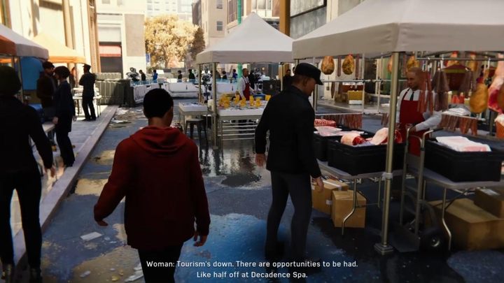 Rozpoczynacie jeszcze jako Spider-Man i zobaczycie Milesa zaatakowanego przez bandytów - Marvels Spider-Man: Pierwszy dzień (First Day) - solucja, opis przejścia - Marvels Spider-Man - poradnik do gry