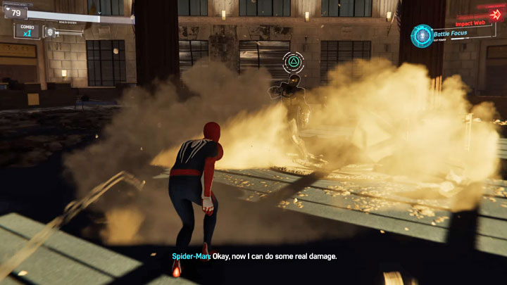 Shocker straci tymczasowo pole siłowy i będzie odsłonięty - Marvels Spider-Man: Shocker - boss, jak pokonać? - Marvels Spider-Man - poradnik do gry