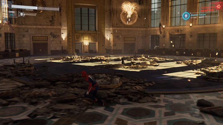 Powtarzajcie opisany powyżej schemat do momentu załączenia krótkiej cut-scenki - pierwsza próba uwięzienia Shockera zakończy się porażką i awansujecie do drugiej fazy pojedynku - Marvels Spider-Man: Shocker - boss, jak pokonać? - Marvels Spider-Man - poradnik do gry