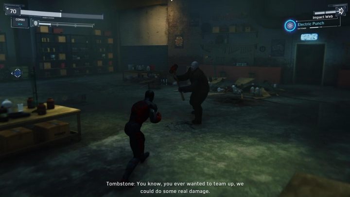 Na początku czeka cię scenka filmowa z Tombstonem - Tombstone: Pojedynek - Solucja Marvels Spider-Man - Marvels Spider-Man - poradnik do gry