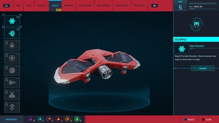 Dużą rolę w walce odgrywają gadżety, które w wymyślny sposób konstruuje Peter - Marvels Spider-Man: Rozwój postaci - kostiumy, umiejętności, gadżety - Marvels Spider-Man - poradnik do gry