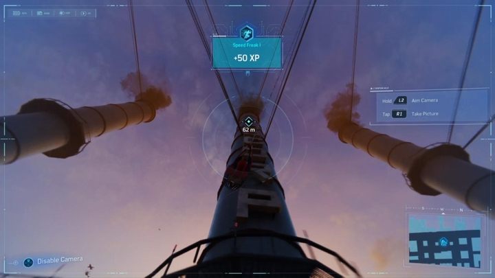 Możesz użyć prawej gałki kontrolera, by ruszać obiektywem - Marvels Spider-Man: Zdjęcia (tryb fotograficzny) - jak robić? - Marvels Spider-Man - poradnik do gry