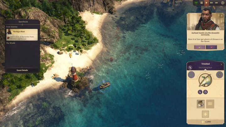 Początek przygody jest dość nietypowy, gdyż zamiast budować miasto, obejmujesz kontrolę nad statkiem - Rozdział 1 - A Tale of Two Brothers | Kampania fabularna Anno 1800 - Anno 1800 - poradnik do gry