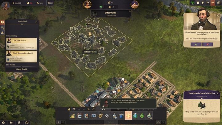 Naciśnij na Desolated Church District, by zburzyć pozostałości i ruiny dawnych budynków - Rozdział 1 - A Tale of Two Brothers | Kampania fabularna Anno 1800 - Anno 1800 - poradnik do gry