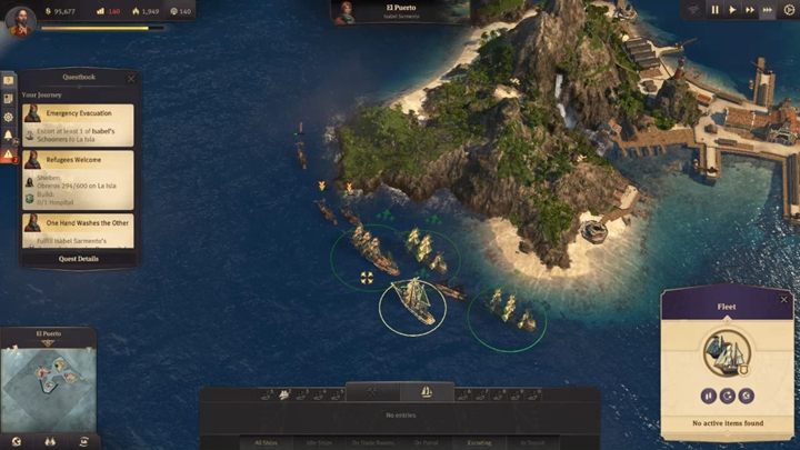 Gdy statki dotrą na miejsce, wyślij je do Isabel, by rozpocząć misję eskorty - Rozdział 3 - Prosperity | Kampania fabularna Anno 1800 - Anno 1800 - poradnik do gry