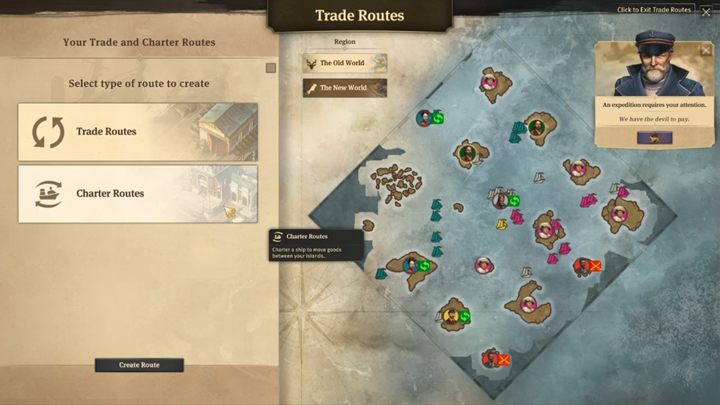Wybierz drugą opcję, by stworzyć szlak między swoimi wyspami - Jak przenosić towary między swoimi wyspami w Anno 1800? - Anno 1800 - poradnik do gry