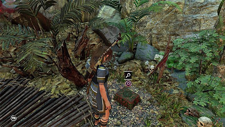 Relikt (1) jest w małej skrzynce leżącej obok skał i krzaków - Relikty w Ukrytym Mieście | Sekrety w Shadow of the Tomb Raider - Shadow of the Tomb Raider - poradnik do gry