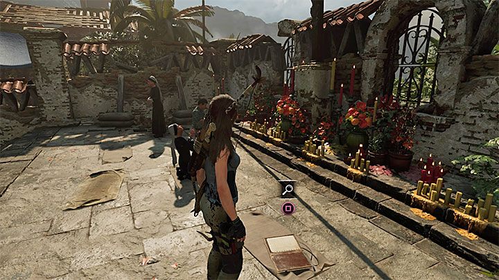 Ulotka (3) leży na ziemi w dobrze widocznym miejscu, niedaleko palących się świec i kilku zakonnic - Dokumenty | Sekrety w Shadow of the Tomb Raider - Shadow of the Tomb Raider - poradnik do gry