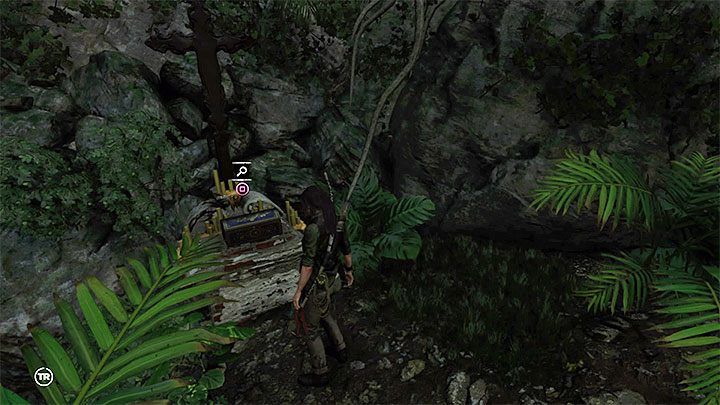 Krucyfiks (1) znajduje się w skrzynce u podstawy krzyża na skalnej półce sasiadującej z główną drogą - Relikty | Sekrety w Shadow of the Tomb Raider - Shadow of the Tomb Raider - poradnik do gry