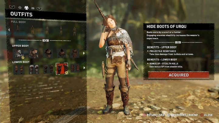 Skórzane buty Urqu (Hide Boots of Urqu) możesz zakupić u handlarza w Kuwak Yaku za 4300 złota - Od stóp do głów - trofeum w Shadow of the Tomb Raider - Shadow of the Tomb Raider - poradnik do gry